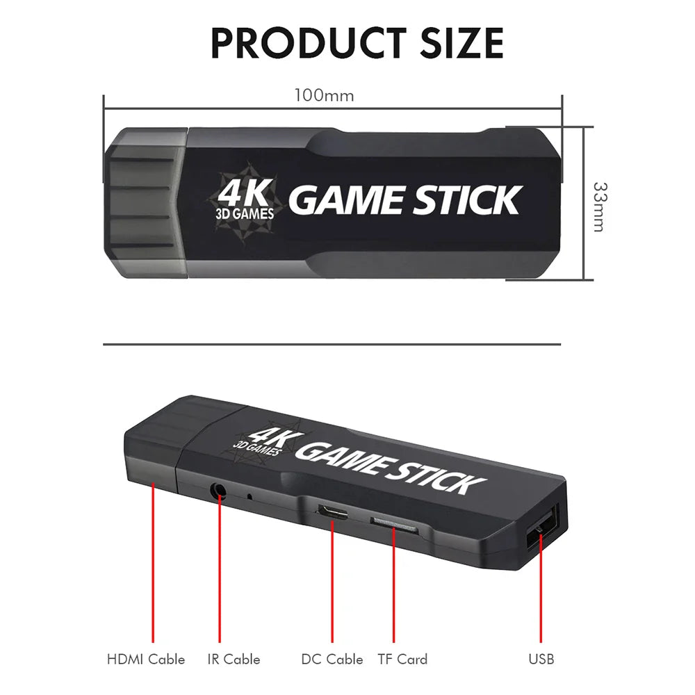 Original X2 Gamestick 2.4G 64G Built-in With 2 Wireless Consoles - 30000 Video Games