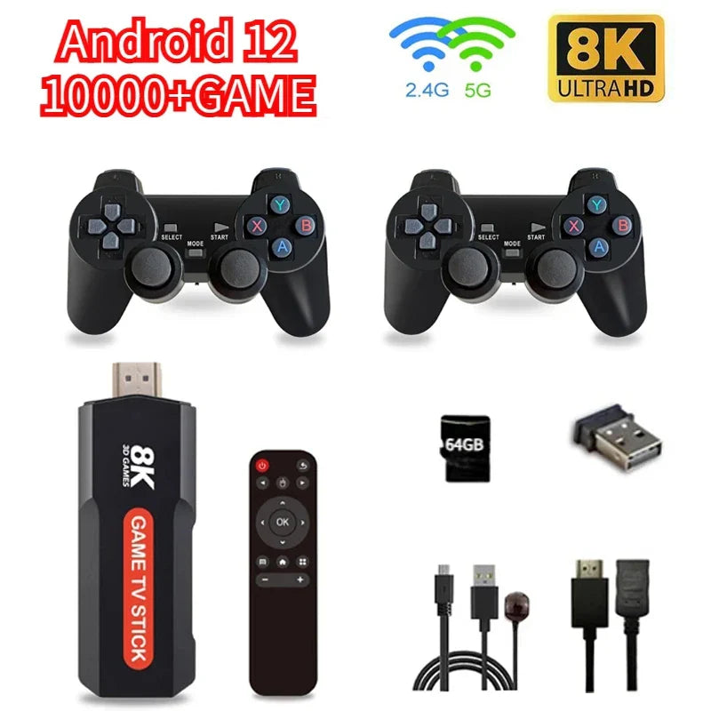 Original  android plus gaming box Android 12 box 4k Smart with 2 Wilress Controller