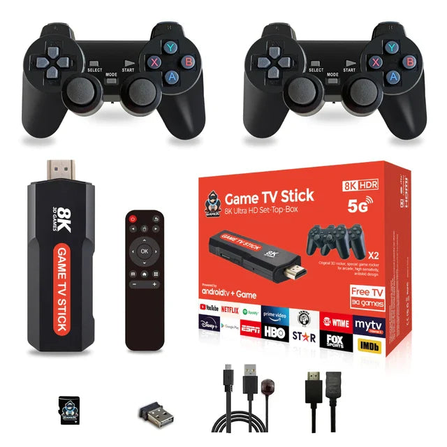 Original  android plus gaming box Android 12 box 4k Smart with 2 Wilress Controller
